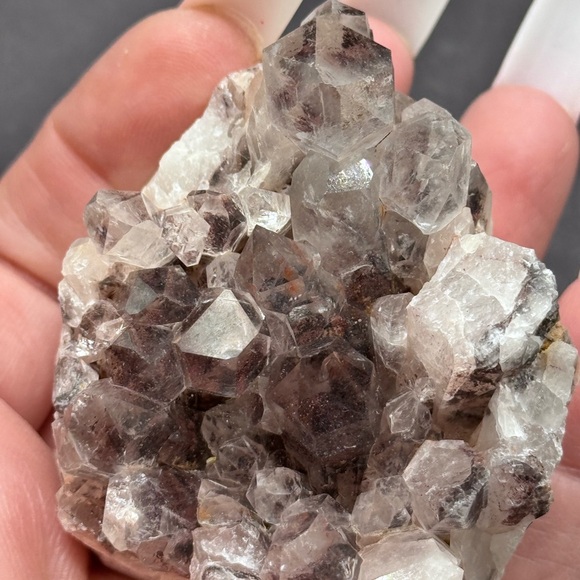 Sunset 🌅 Phantom Quartz Druzy Hematite Cluster Raw Mineral India - Picture 6 of 13